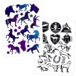 Hevoset ja yksisarviset - 6 arkkia, 100 lasten tatuointia - Papierdrachen - Image 5
